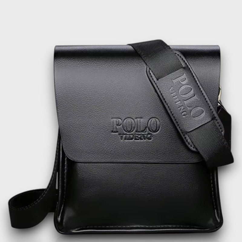 Polostreet men’s crossbody bag in black – stylish and durable shoulder bag